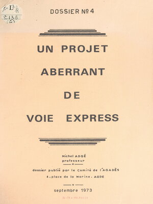 cover image of Un projet aberrant de voie express